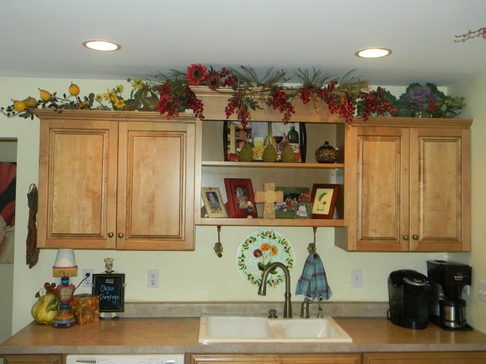 Kitchen decor for above cabinets