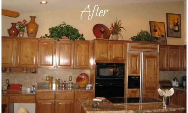 Kitchen top of cabinet decor