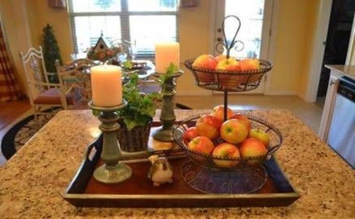 Kitchen island fall decor