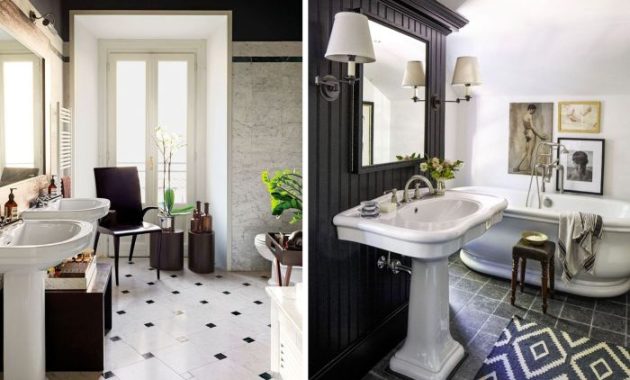 Classy black and white bathroom decor