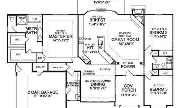 3 bedroom one floor house design plans