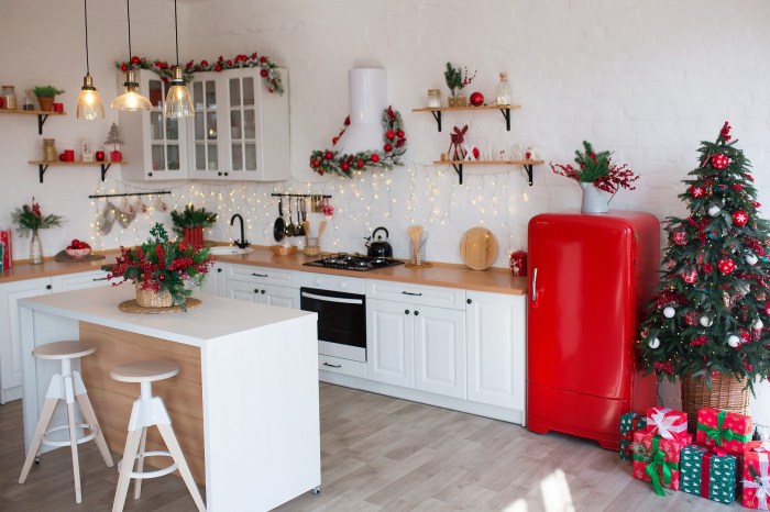 Christmas decor kitchen cabinets