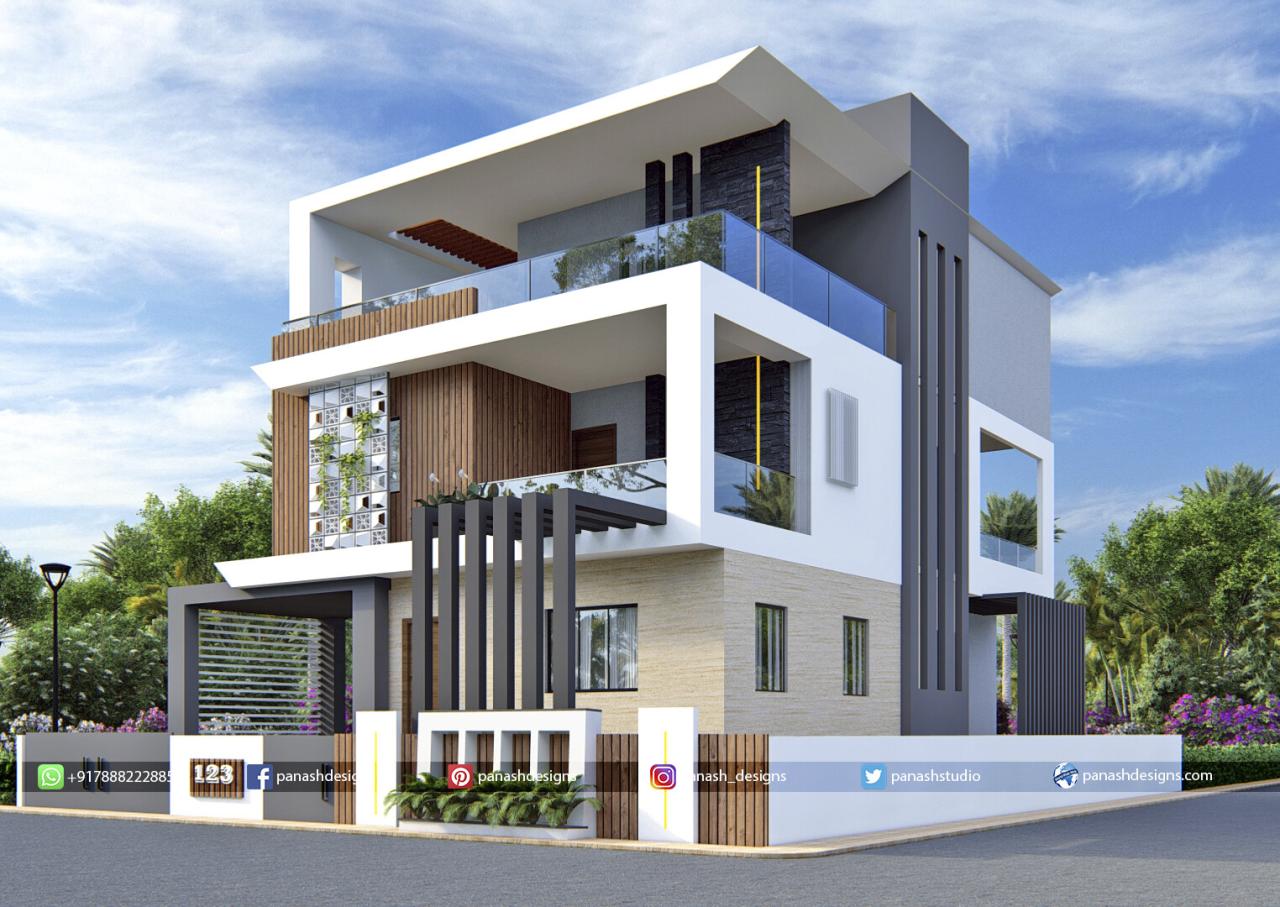 Modern three storey house design