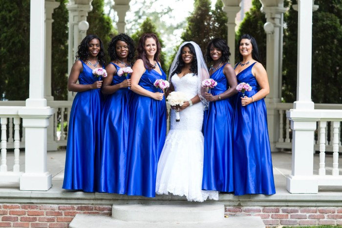 Blue royal dress bridesmaid silver wedding white source