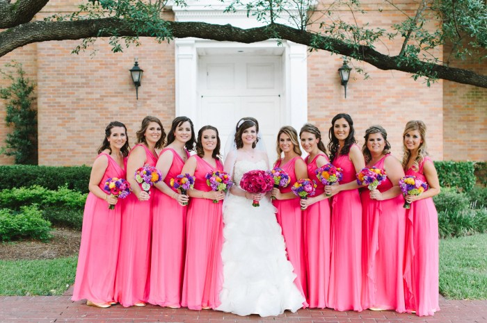 Wedding pink bridesmaid dresses