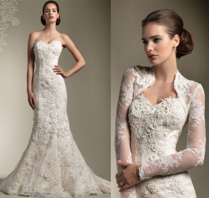 3d applique wedding dress