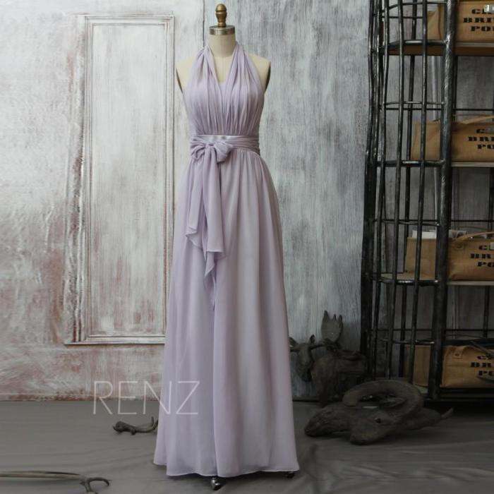 Grey long dress for wedding