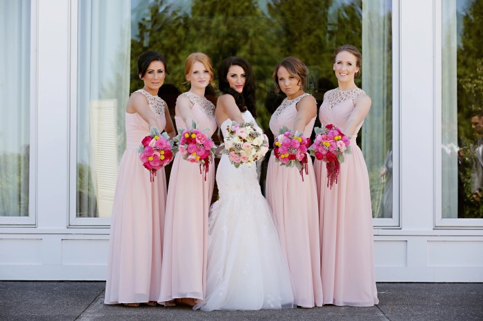 Pink dress bridesmaid dresses prom wedding bridesmaids hot chiffon evening length floor