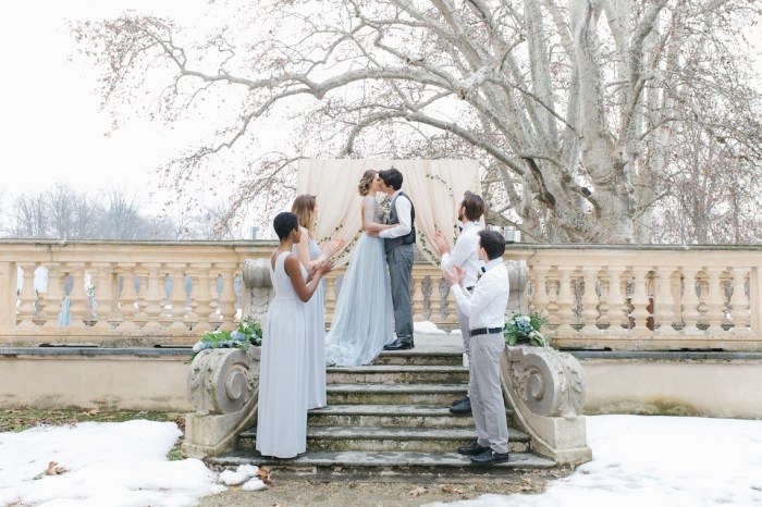 Blue winter wedding guest dress