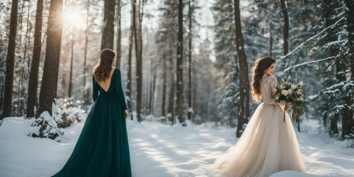 Winter coat wedding dress