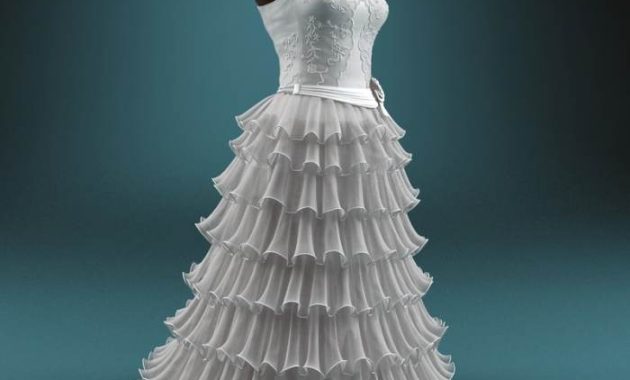 3d applique wedding dress