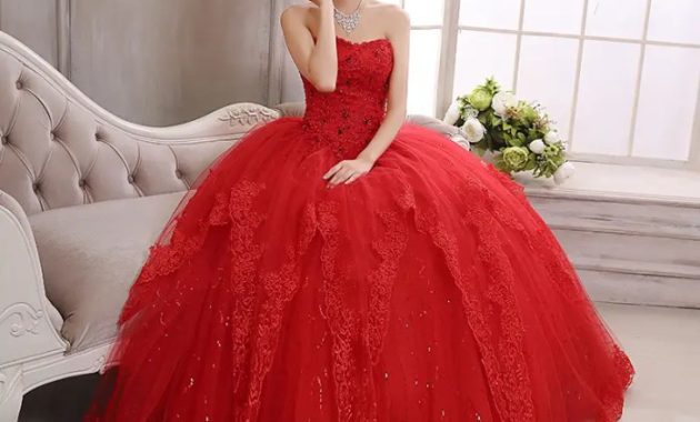 Ball gown red wedding dresses