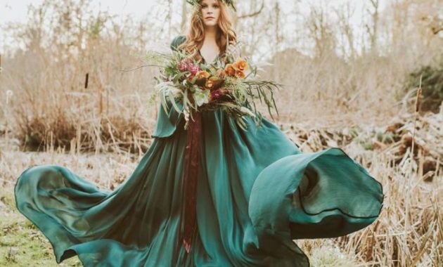 Dark green dress wedding guest