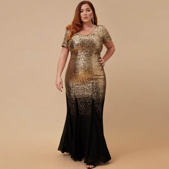 Black and gold wedding dress plus size