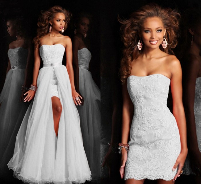 Convertible wedding dress detachable skirt