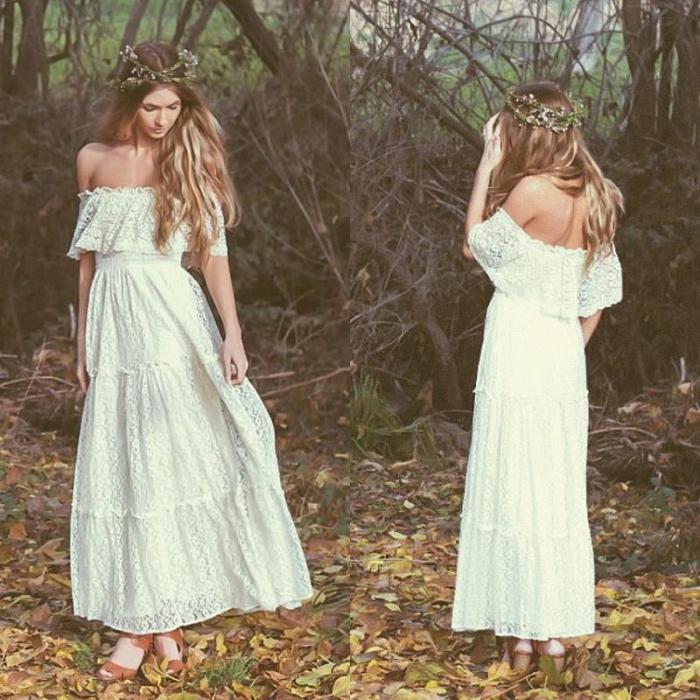 Bohemian hippie wedding dress